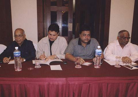 3rd MC Meeting of FCBM at Varanasi. Sri R G Agarwala, Sri Bharat Kedia, Sri Hemant Saraogi (EICMA) and Sri Santosh Lath (SICMA) seen on the picture